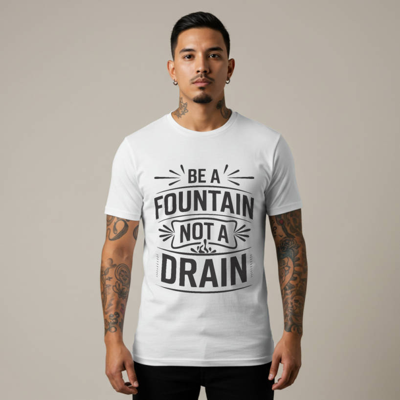 Motivational "Be a Fountain" Men's T-Shirt | Positive Vibes Tee | Mindset Gift