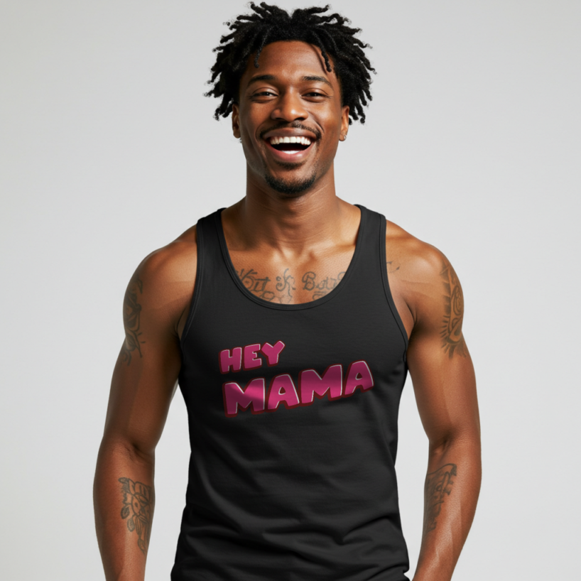 Funny “Hey Mama Sweatshirt Tank Top” Graphic Tee for Men