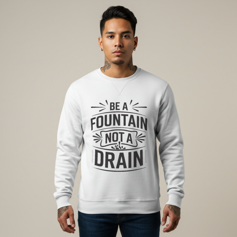 Be a Fountain, Not a Drain" Sweatshirt – Positive Vibes Only Motivational Wear - Image 2