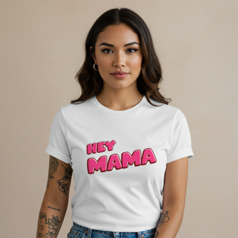 Hey Mama" T-Shirt – Cute & Trendy Mom Apparel for Women & Men