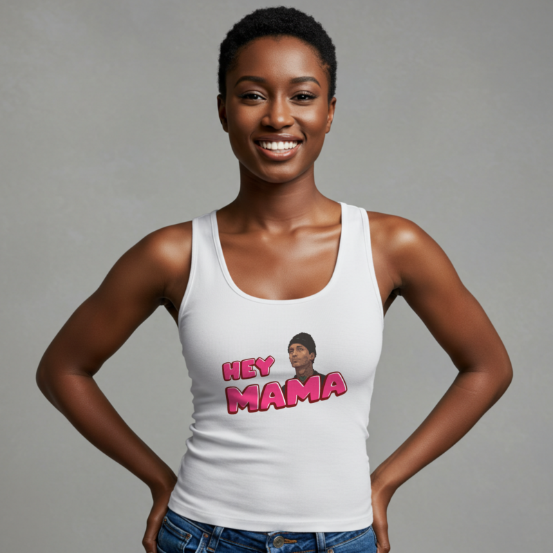 Hey Mama" Women's Graphic Tank Top – Stylish & Comfortable Casual Tee