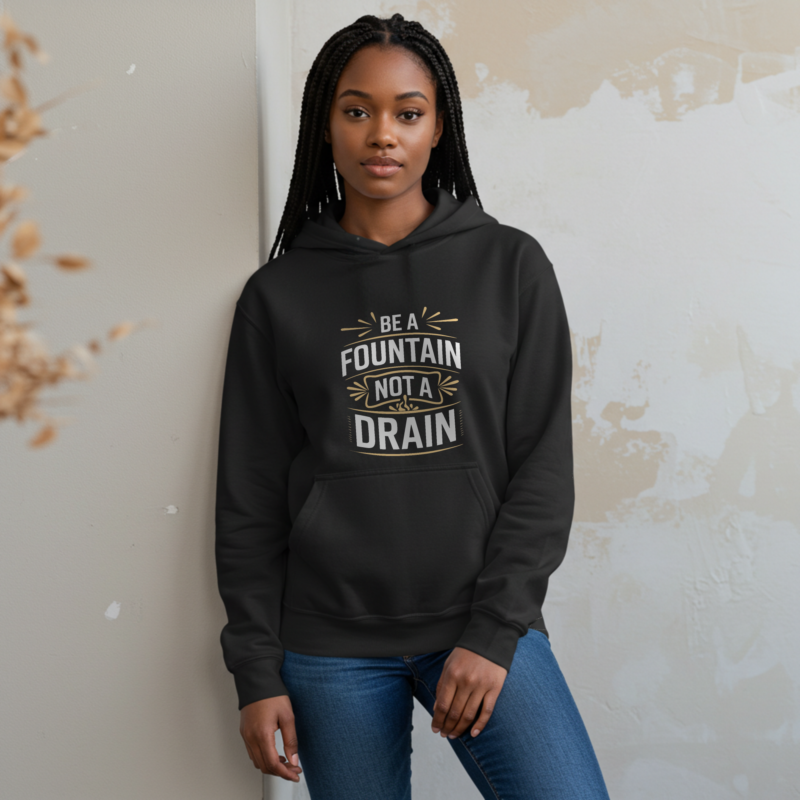 Be a Fountain, Not a Drain" Hoodie – Positive Vibes Only! - Image 2