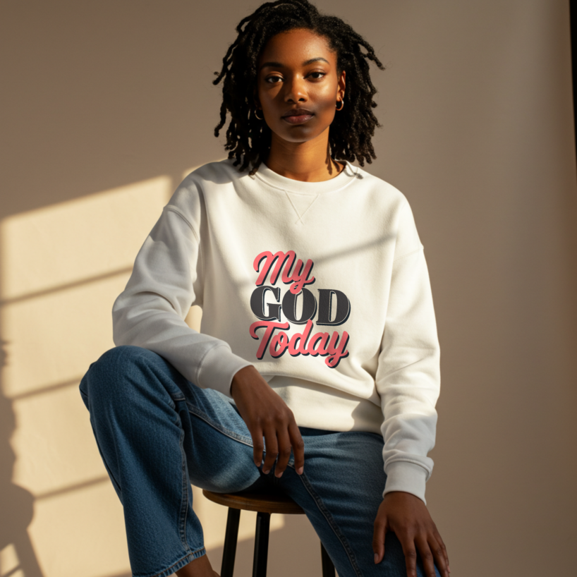 Faith-Inspired "My GOD Today" Sweatshirt – Spiritual Comfort Wear