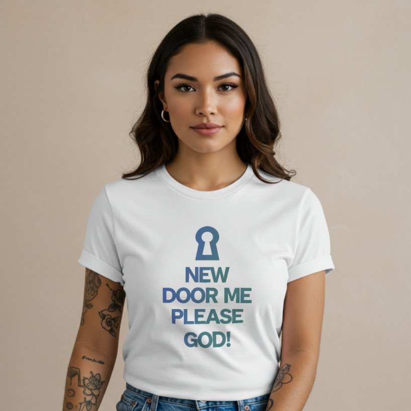 Prayer T-shirt – “New Door Me Please GOD” Christian Streetwear Top 2