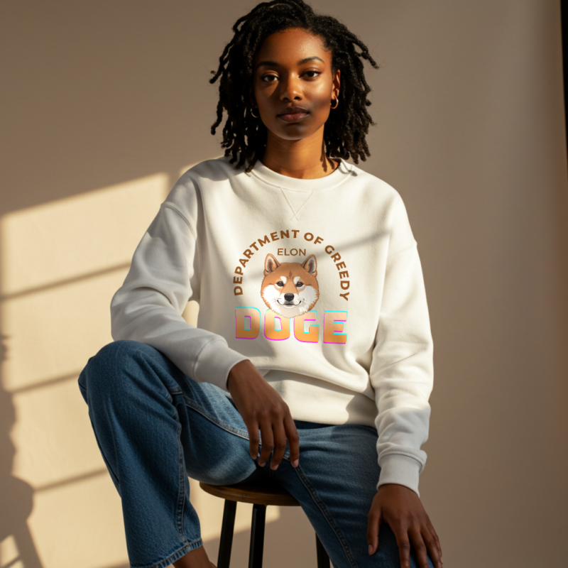 DOGE: Department of Greedy Elon Sweatshirt – Funny Crypto Pullover for Elon Jokes - Image 2