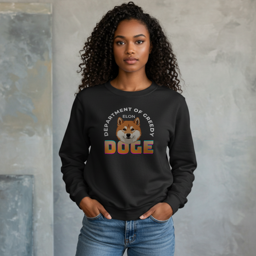 DOGE: Department of Greedy Elon Sweatshirt – Funny Crypto Pullover for Elon Jokes