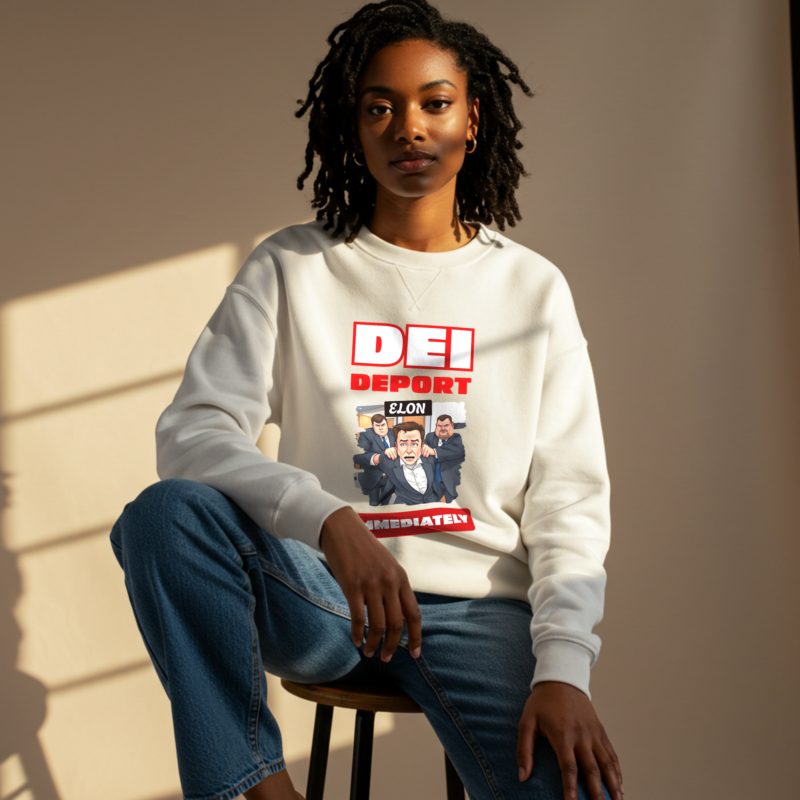 DEI: Deport Elon Immediately Sweatshirt – Feminist Statement Pullover - Image 2